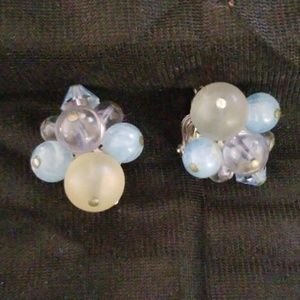 Vintage pearl and crystal earrings